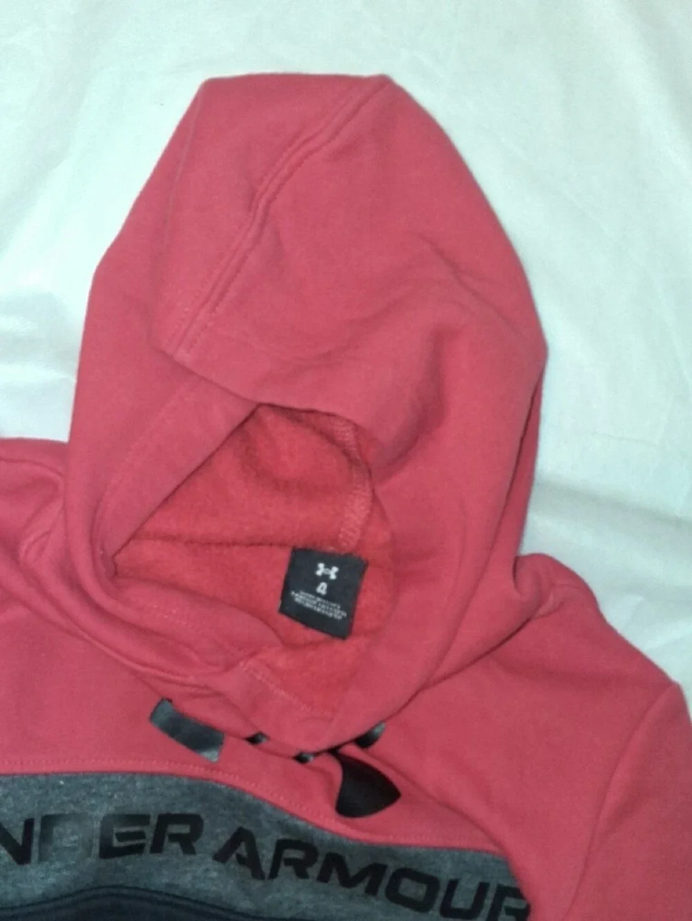 Under Armour Girls Pink and Black Colorblock Hoodie Pullover